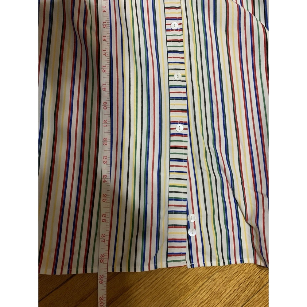 Foxcroft Women's Button Up Shirt Long Sleeve Wrinkle Free Classic Fit 16 Stripe - Picture 5 of 11